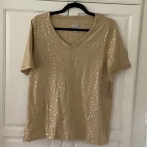 Fancy Chico t shirt gold NWT